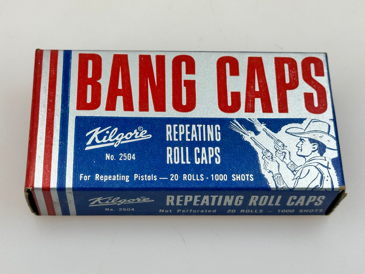 Vintage KILGORE No. 2504 Repeating Paper Roll Caps SEALED Box for Cap Gun Pistols