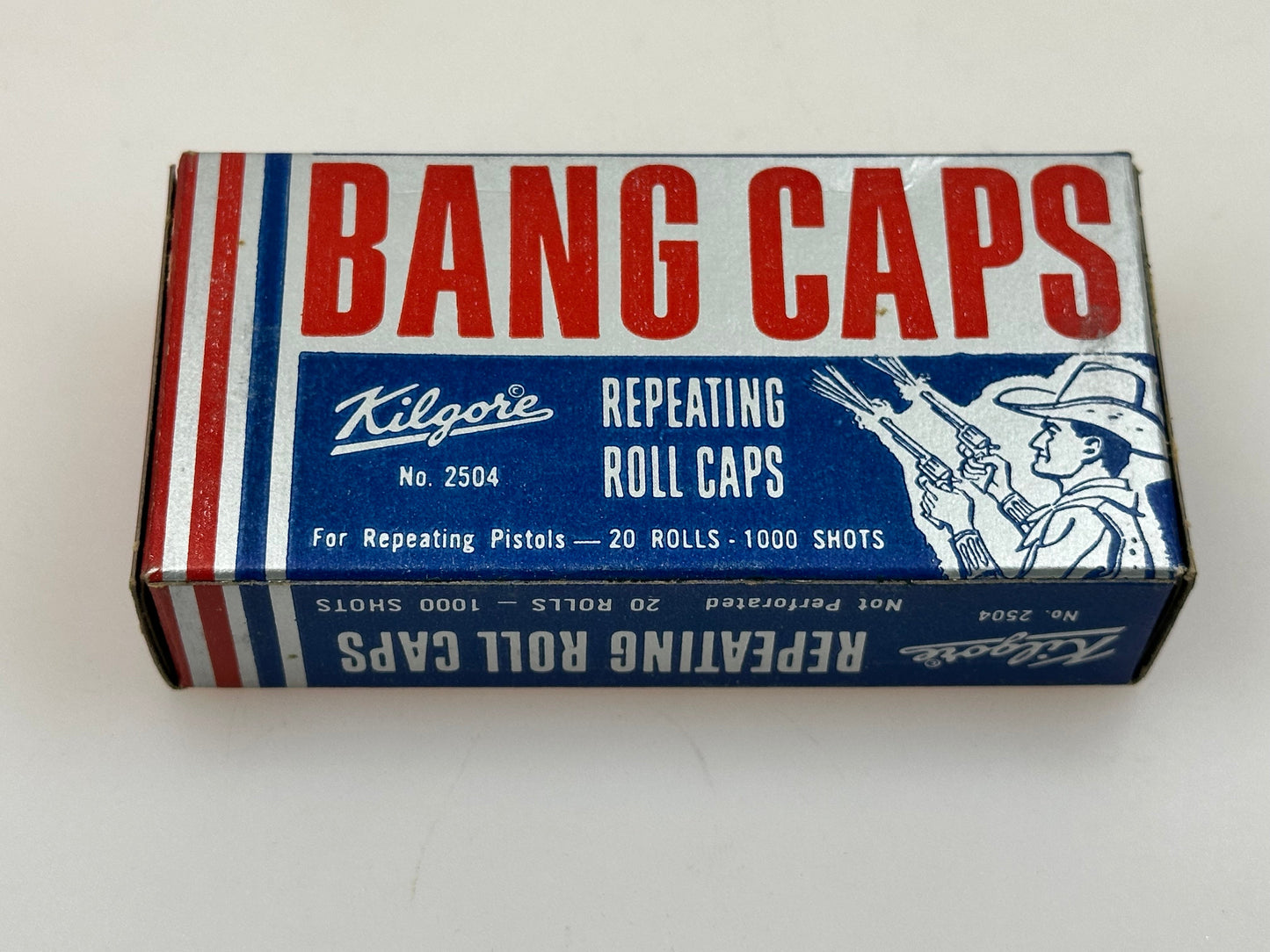 Vintage KILGORE No. 2504 Repeating Paper Roll Caps SEALED Box for Cap Gun Pistols