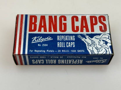 Vintage KILGORE No. 2504 Repeating Paper Roll Caps SEALED Box for Cap Gun Pistols
