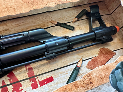 TOY Cap Gun AK-47 Russian Assault Rifle Kalashnikov AR Metal Gonher Spain Capgun