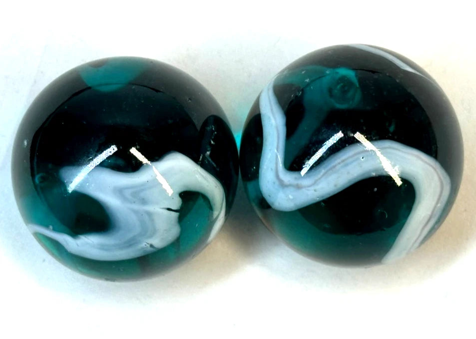 2 BOULDERS 35mm AEGEAN Glass Marbles