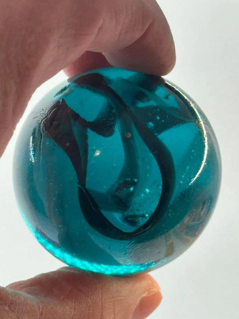 Toe Breaker 50mm (2") AEGEAN translucent blue-green swirl Glass Marble