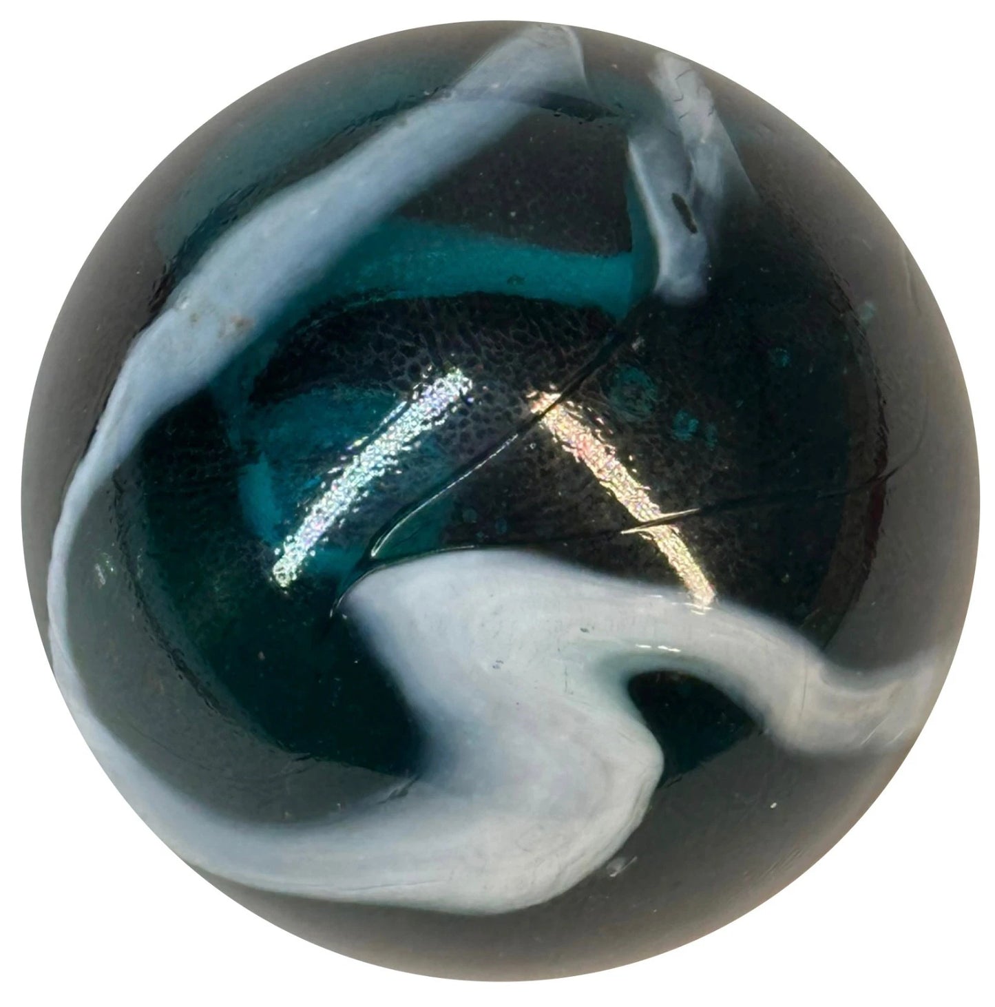 Toe Breaker 50mm (2") AEGEAN translucent blue-green swirl Glass Marble