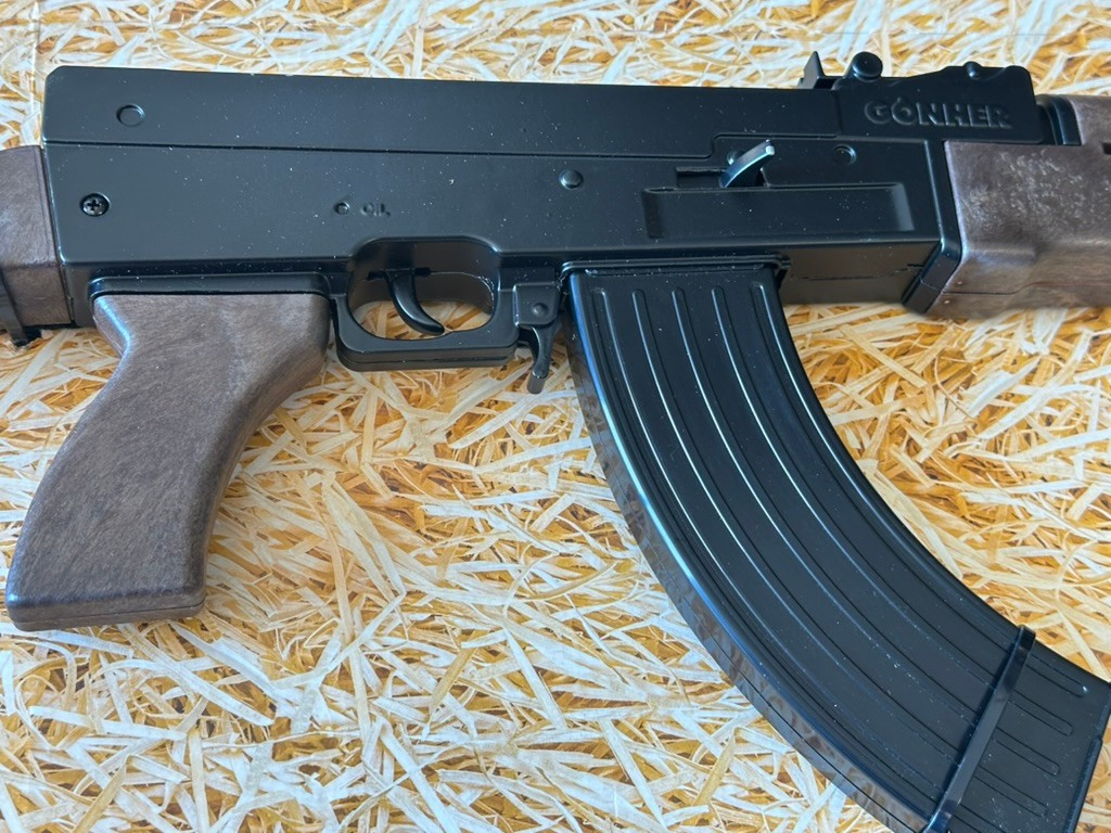 TOY Cap Gun AK-47 Russian Assault Rifle Kalashnikov AR Metal Gonher Spain Capgun