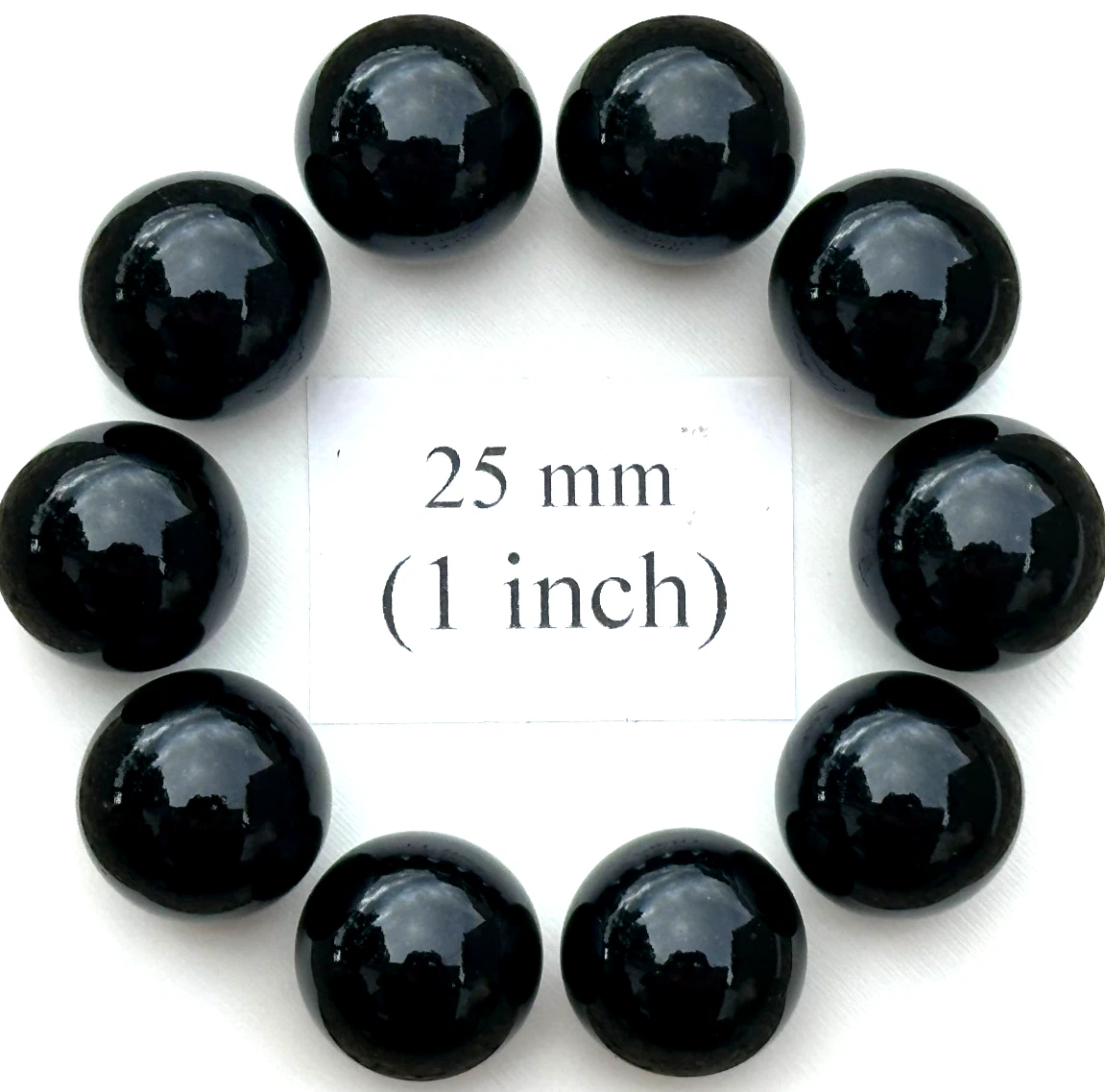 BLACK Glass Marbles 25mm (1 inch) SHOOTER Taw Lot