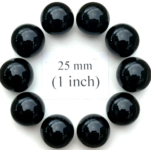 BLACK Glass Marbles 25mm (1 inch) SHOOTER Taw Lot