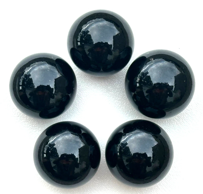 (Lot of 5) BLACK Glass Marbles 25mm (1 inch) SHOOTER Taw Lot