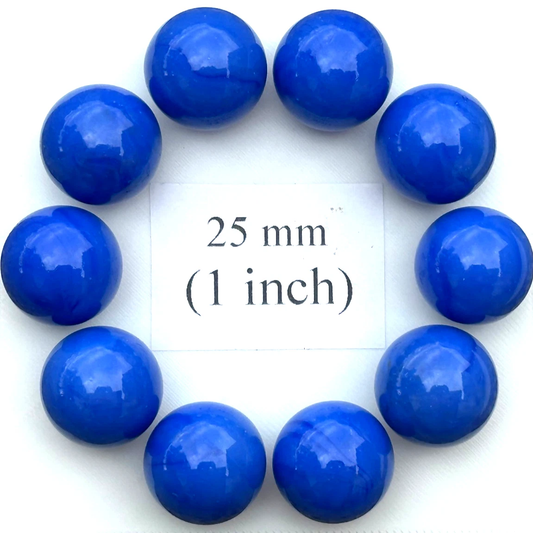 BLUE Glass Marbles 25mm (1 inch) SHOOTER Taw Lot