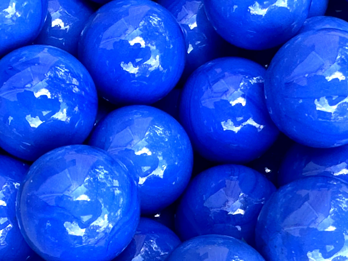 (Lot of 5) BLUE Glass Marbles 25mm (1 inch) SHOOTER Taw Lot