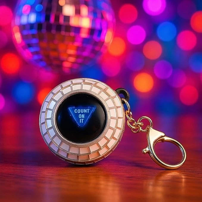 DISCO DECISION BALL Magic 8 Question Answer Key Ring