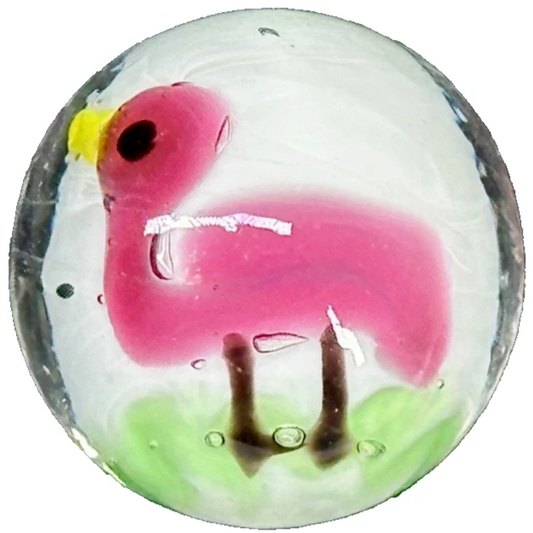 FLAMINGO Handmade Art Glass Collector Marble~22mm