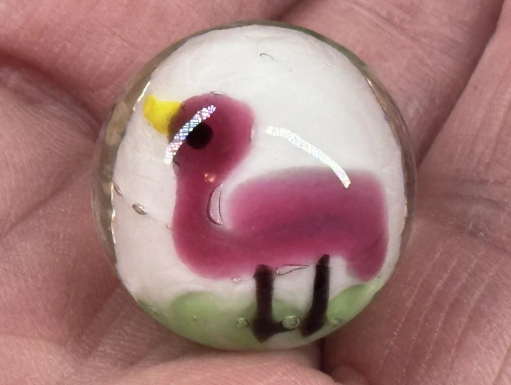 FLAMINGO Handmade Art Glass Collector Marble~22mm