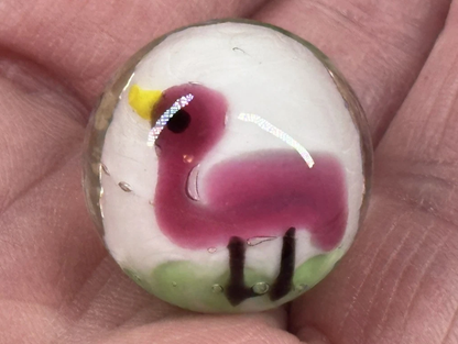 FLAMINGO Handmade Art Glass Collector Marble~22mm