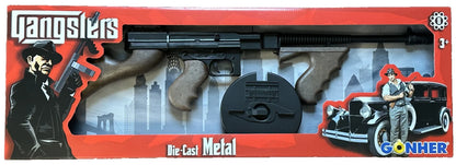 TOY GANGSTER TOMMY GUN Thompson Sub Machine WWII Army Al Capone Cap Capgun RARE