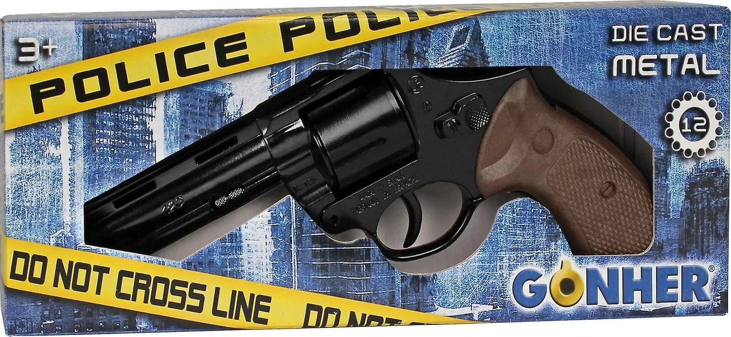 TOY Colt Python BLACK 357 MAGNUM Zombie Diecast Metal 12 Shot Ring CAP GUN Spain 123/6