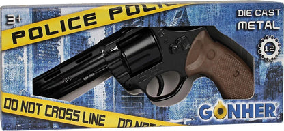 TOY Colt Python BLACK 357 MAGNUM Zombie Diecast Metal 12 Shot Ring CAP GUN Spain 123/6