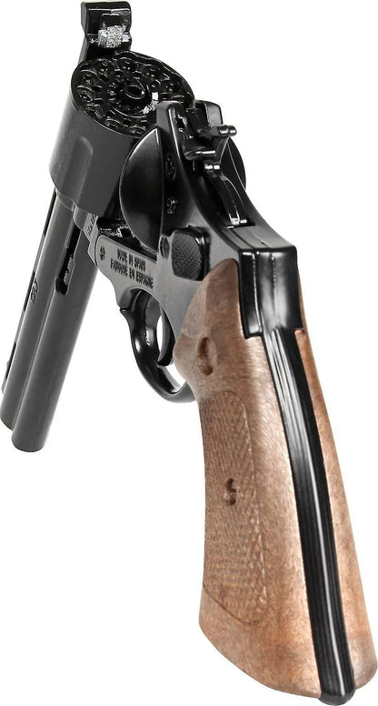 TOY Colt Python BLACK 357 MAGNUM Zombie Diecast Metal 12 Shot Ring CAP GUN Spain 123/6