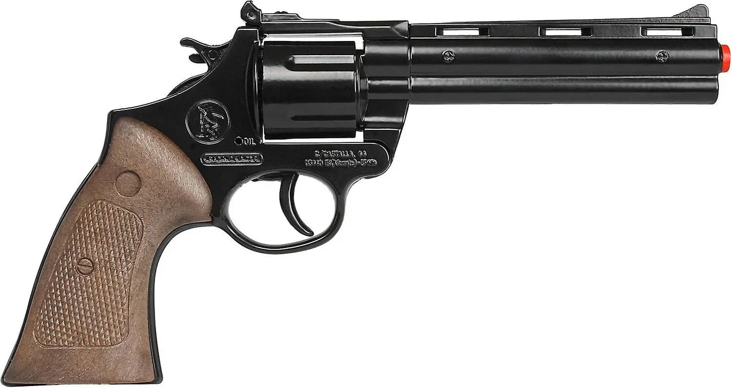 TOY Colt Python BLACK 357 MAGNUM Zombie Diecast Metal 12 Shot Ring CAP GUN Spain 123/6