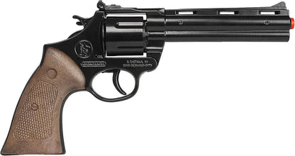 TOY Colt Python BLACK 357 MAGNUM Zombie Diecast Metal 12 Shot Ring CAP GUN Spain 123/6