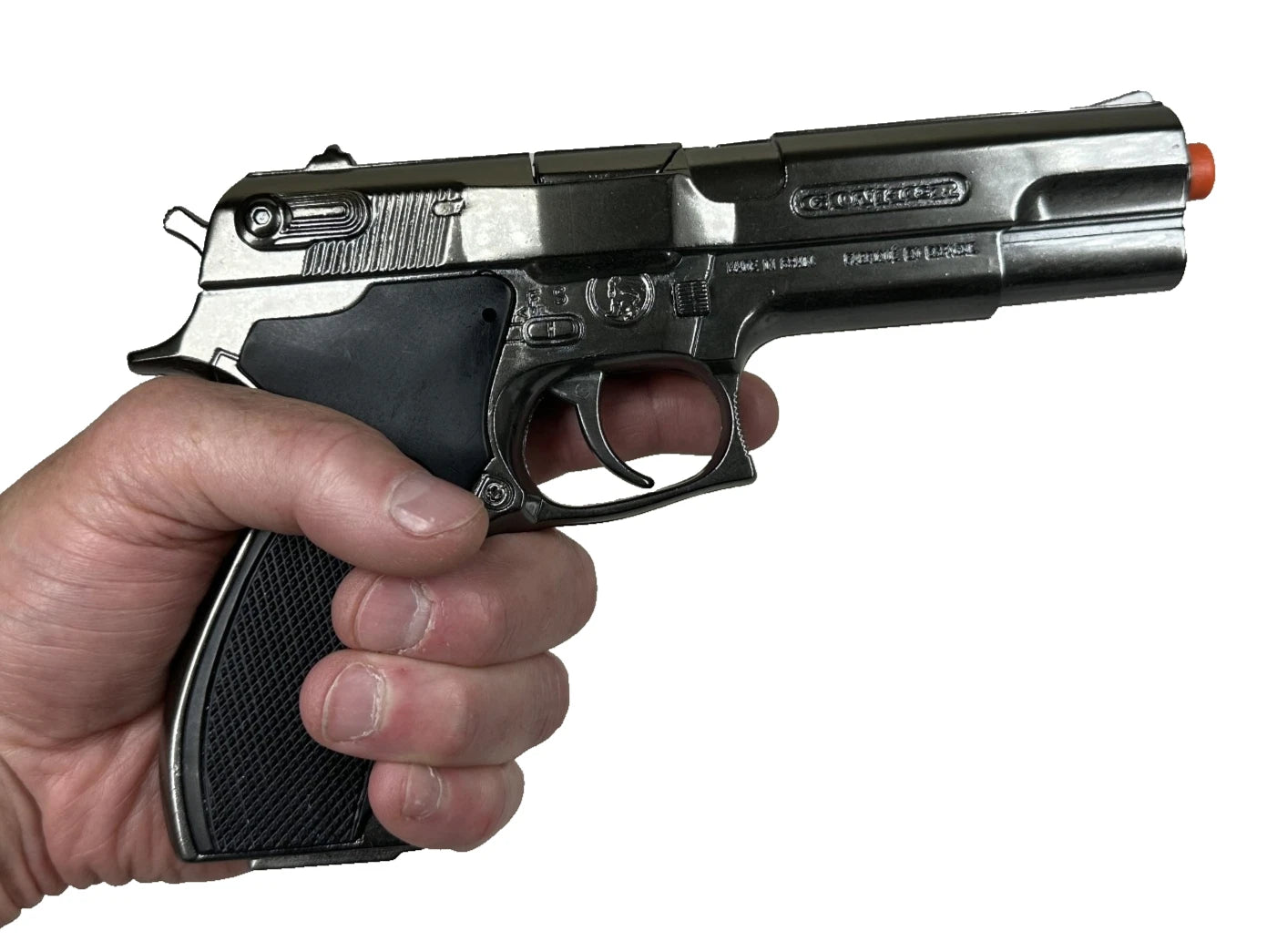 TOY Diecast S&W 45 Auto Police Metal Ring Cap Pistol Gun Capgun Spain LARGE (45/0)