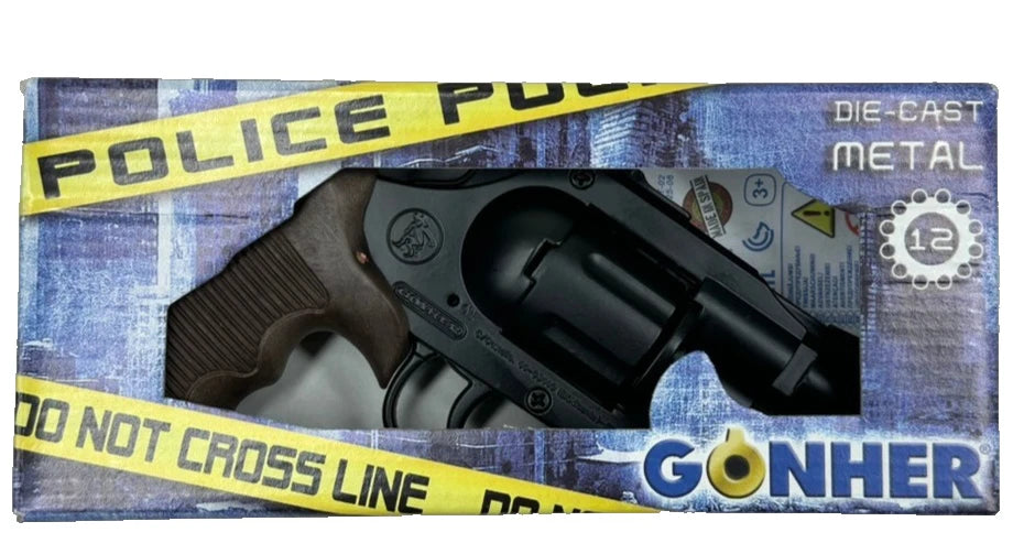 TOY 38 MAGNUM Snub Nose Diecast Metal Ring Cap Gun Revolver Capgun Police Spain (38/6)