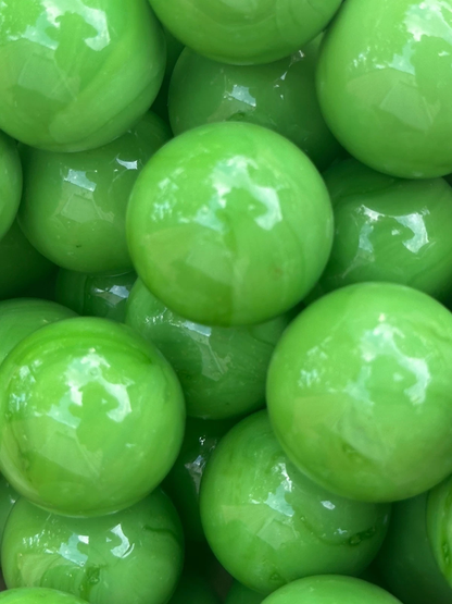 (Lot of 5) GREEN Glass Marbles 25mm (1 inch) SHOOTER Taw Lot