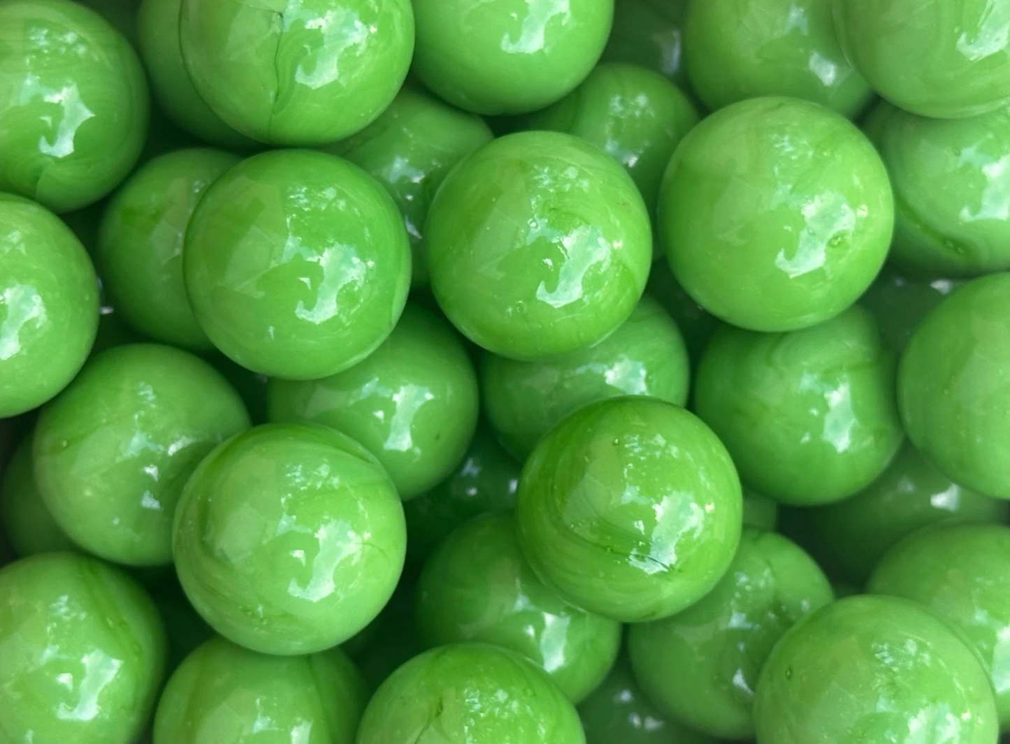 (Lot of 5) GREEN Glass Marbles 25mm (1 inch) SHOOTER Taw Lot