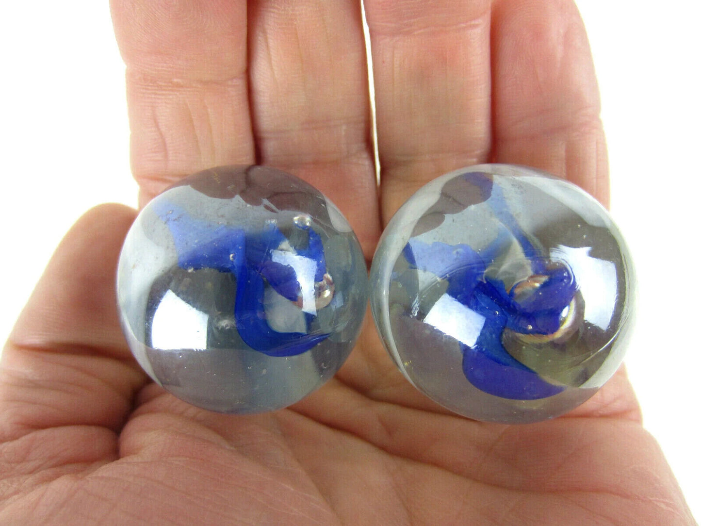 2 Boulders 35mm ARCTIC Clear Glass Marbles