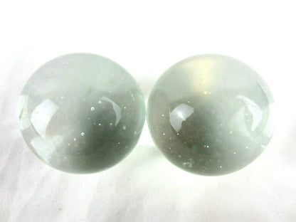2 Boulders 35mm ICE CLEAR Glass Marbles