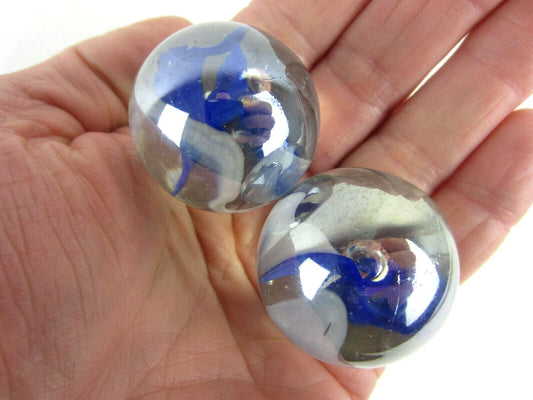 2 Boulders 35mm ARCTIC Clear Glass Marbles
