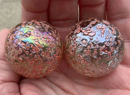 2 BOULDERS 35mm PRINCESS Glass Marbles