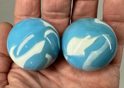 2 BOULDERS 35mm  NEPTUNE Glass Marbles