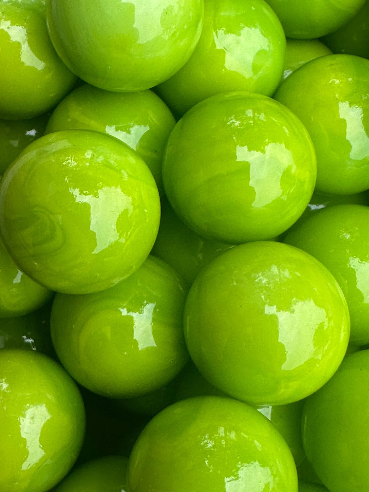 LIME GREEN Glass Marbles 25mm (1 inch) SHOOTER Taw Lot