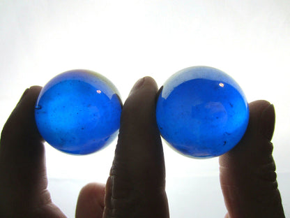 2 BOULDERS 35mm BLUE LUSTER Glass Marbles