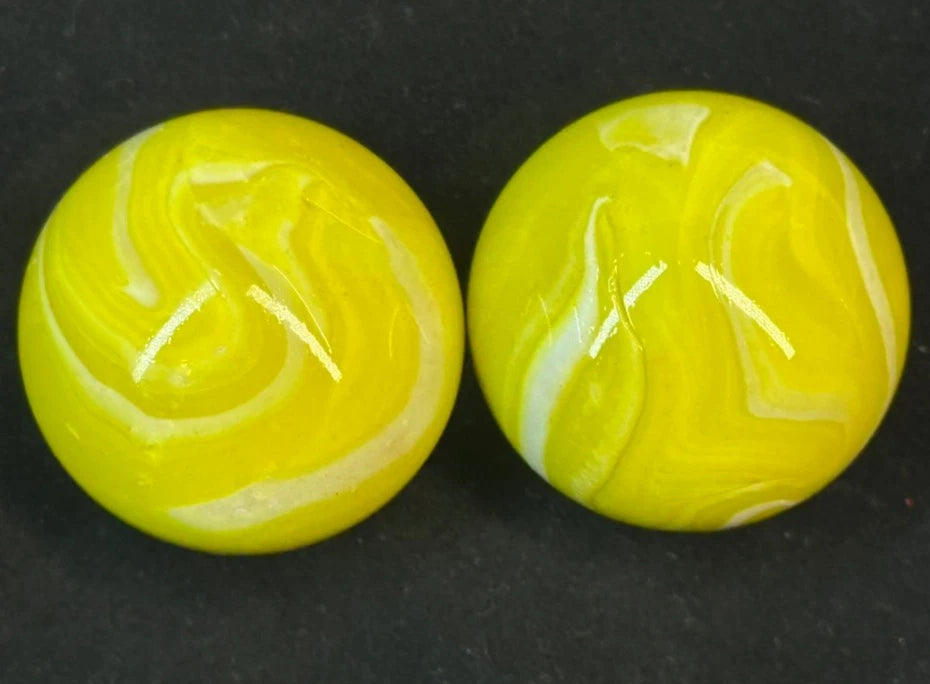 2 MAMMOTH 42mm LEMON SORBET Glass Marbles