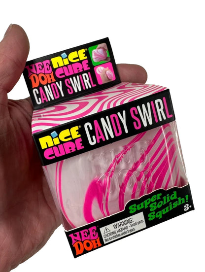 1 NeeDoh CANDY CANE SWIRL NICE CUBE Super Solid Squish Squishmas Squeeze Toy