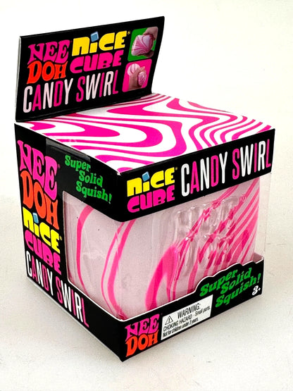 1 NeeDoh CANDY CANE SWIRL NICE CUBE Super Solid Squish Squishmas Squeeze Toy