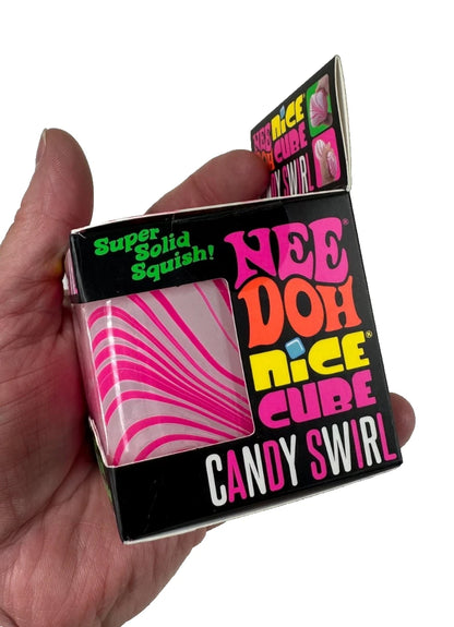 1 NeeDoh CANDY CANE SWIRL NICE CUBE Super Solid Squish Squishmas Squeeze Toy