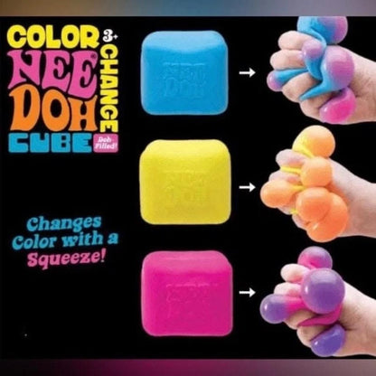 1 NeeDoh COLOR CHANGE CUBE Squishy Squeeze Toy