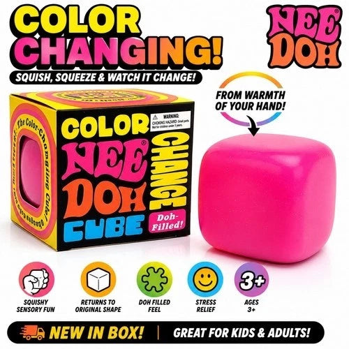 1 NeeDoh COLOR CHANGE CUBE Squishy Squeeze Toy