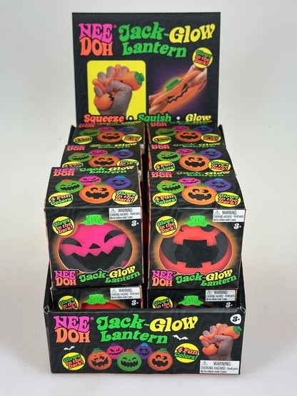 NEW 2026 - NeeDoh JACK-GLOW-LANTERN Glow-in-the-Dark Squishy Squeeze Toy RANDOM