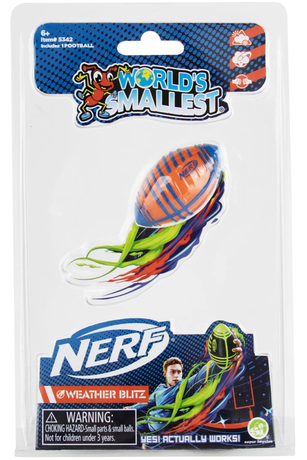 World's Smallest NERF FOOTBALL Weather Blitz Miniature Official Toy