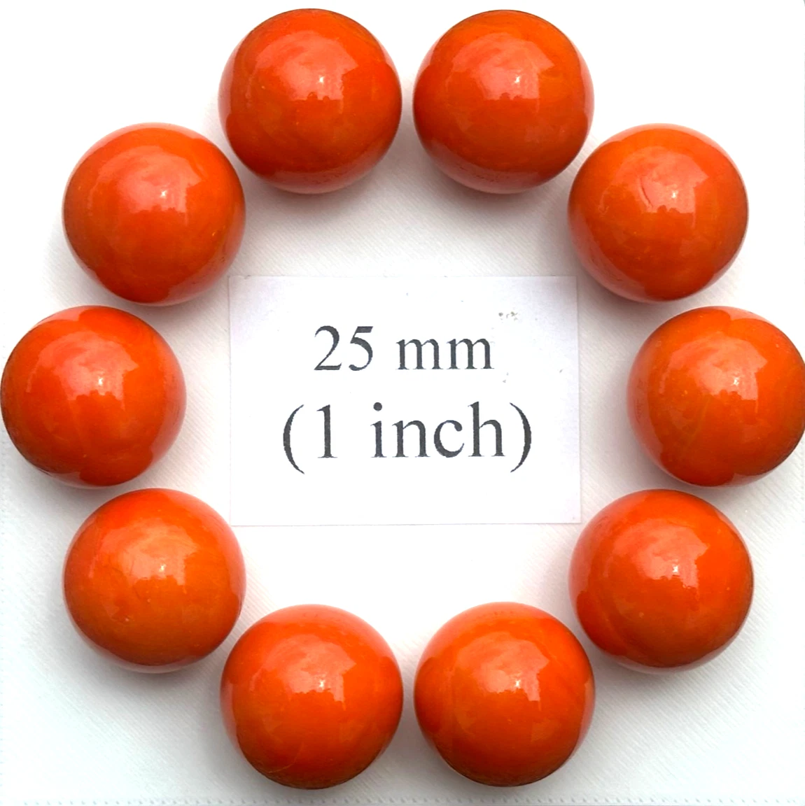 ORANGE Glass Marbles 25mm (1 inch) SHOOTER Taw Lot