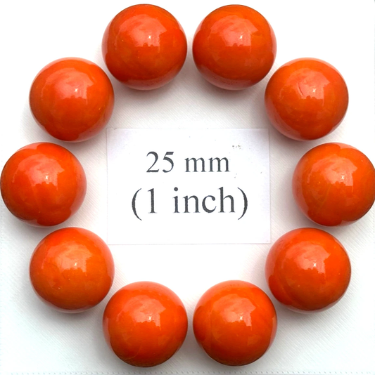 ORANGE Glass Marbles 25mm (1 inch) SHOOTER Taw Lot