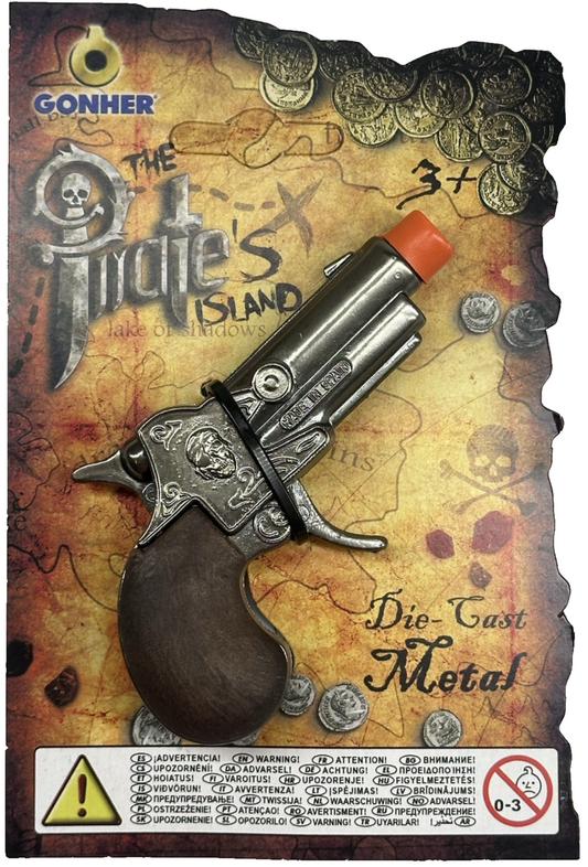 PIRATE DERRINGER Diecast Metal Cap Pistol Gun Capgun TOY Gonher Spain