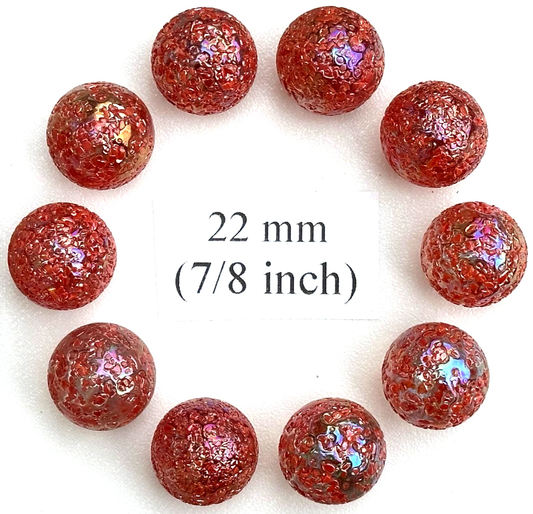 (Lot of 10) PRINCESS Clear/Pink Confetti Swirl Glass Marbles 22mm (7/8 inch) SHOOTER Taw Lot