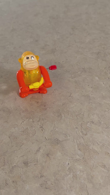 TOMY Gregory GORILLA Z-Wind-Up POP-OVERS Ape Monkey Chimp Banana Back Flip Toy