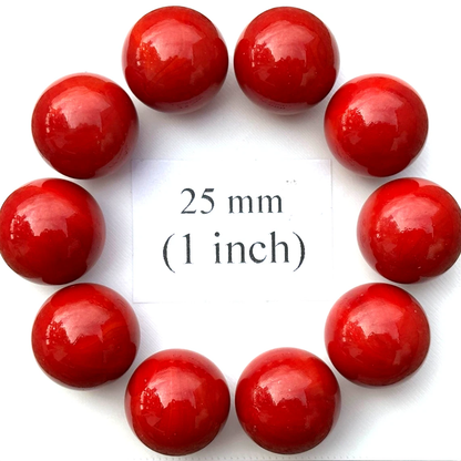 RED Glass Marbles 25mm (1 inch) SHOOTER Taw Lot