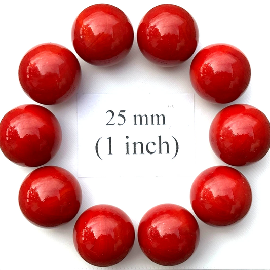 RED Glass Marbles 25mm (1 inch) SHOOTER Taw Lot
