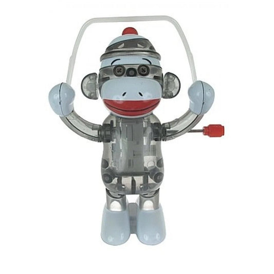 Skippy JUMP ROPE SOCK MONKEY Z-Wind-Up TOMY Chimp Toy